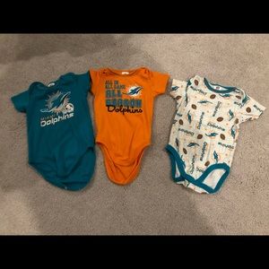 Miami Dolphins baby onesies
